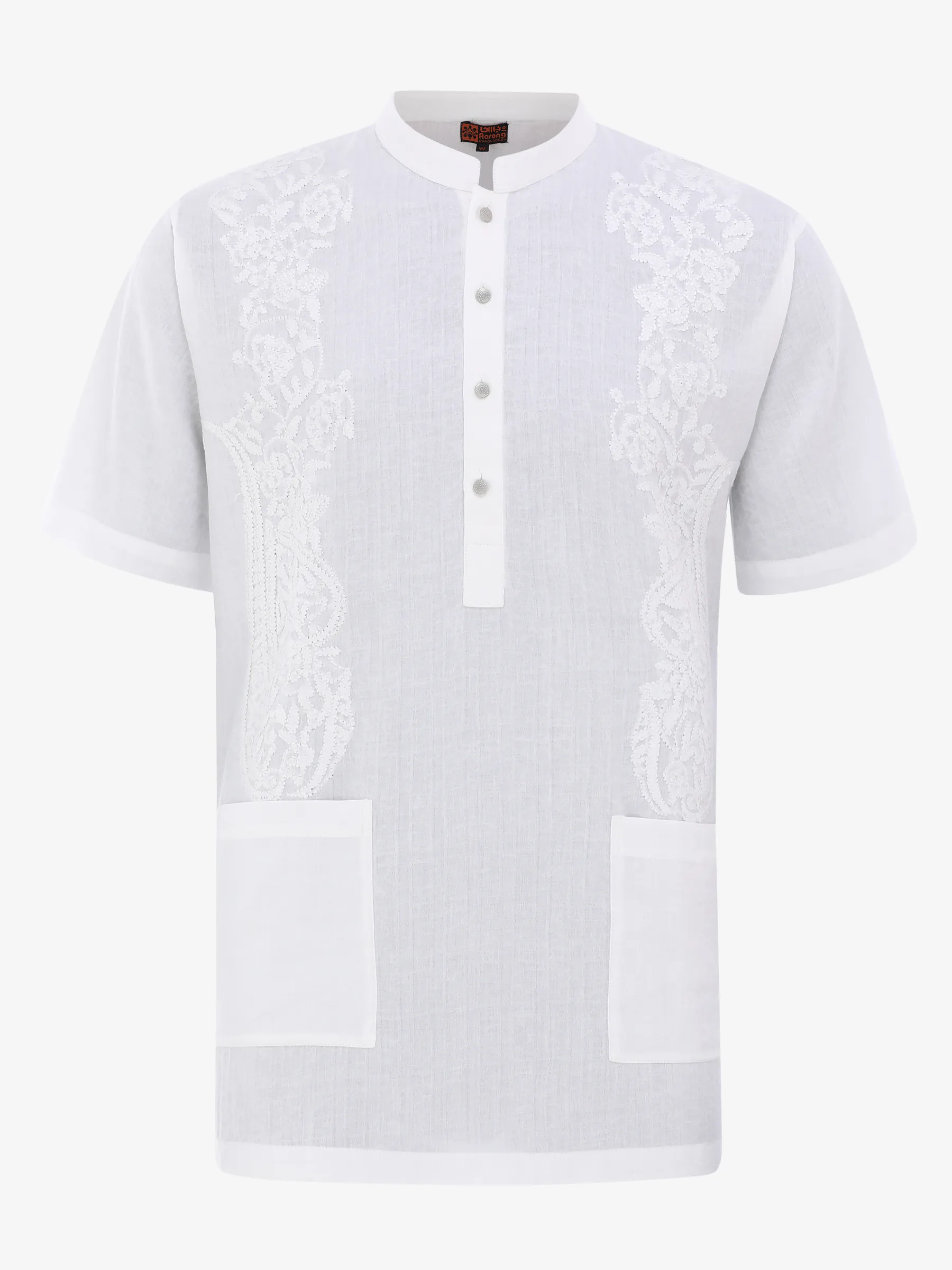 White Embroidered Cotton Fatua